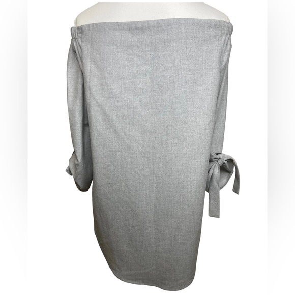 ARITZIA BABATON: Malik Gray, Off-Shoulder Top, Tie Sleeves; Size Small - Picture 4 of 7